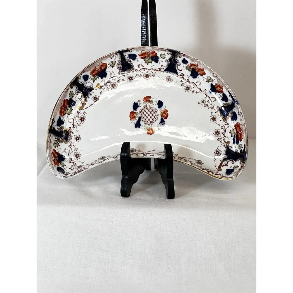 Westbourne England Porcelain Bone Plate Imari Pattern Platter Antique C‎ 1800's